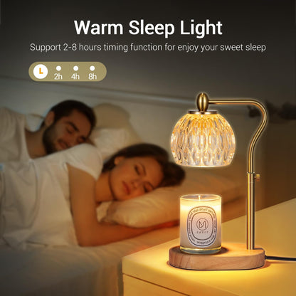 Candle Lamp with Timer & Dimmer - Height Adjustable for Scented Candles, with 2 * 50W Bulbs - Home Decor Gift for Mothers Day (Black)