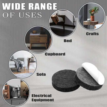 Felt Furniture Pads -182 Pcs Premium Felt Pads for Chair Legs Furniture, Floor Protectors for Hardwood Floors, Black