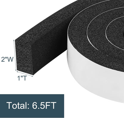 2 Rolls Foam Seal Tape for Door Window Insulation, Soundproof and Shockproof Foam Adhensive Strip, 3/8" Wx3/16 T Single Sided Foam Tape, Cold Air and Draft Closed Cell Seal Strip,Total 32FT