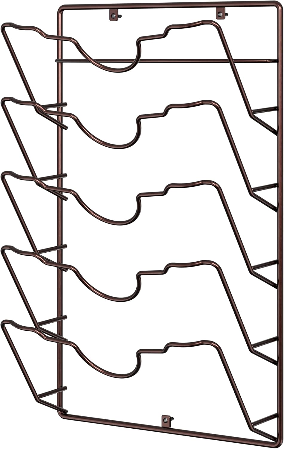 Simple Houseware Wall Door Mounted Pot Lid Rack Organizer, Chrome Finish | 9.5" W x 4.5" D x 17.2" H Shelf