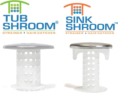 TubShroom and SinkShroom Drain Protectors Hair Catchers for Bathtubs and Sinks, Chrome