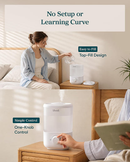 Levoit Humidifiers for Bedroom, Smart Warm and Cool Mist, Symptom Relief