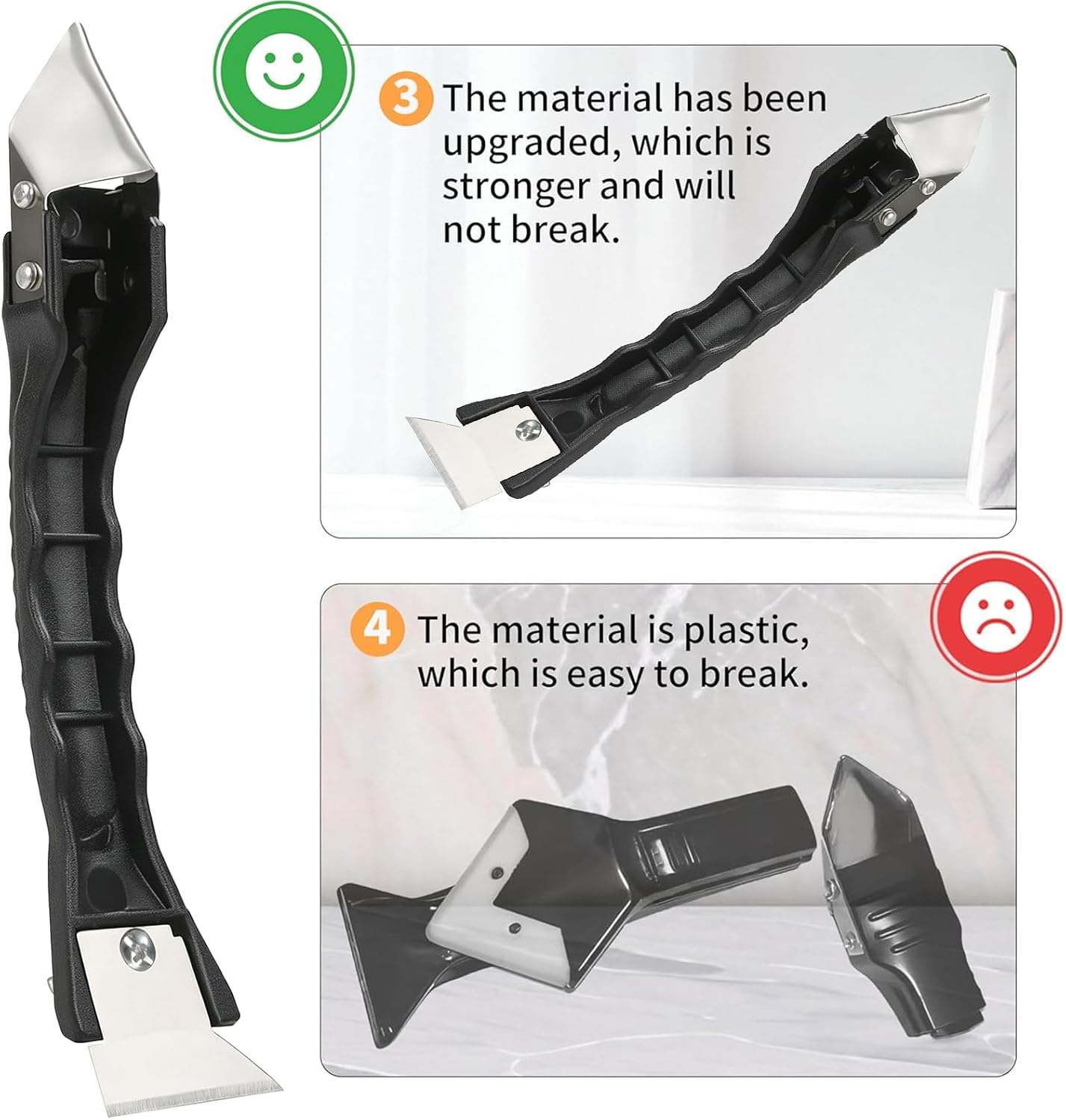 Caulking Tool Kit with Caulk Remover & Putty Knife Scraper | Multifunctional Caulking Tool Set with Caulk Remover, Professional Putty Knife Scraper for Smooth, Clean Sealant Joint