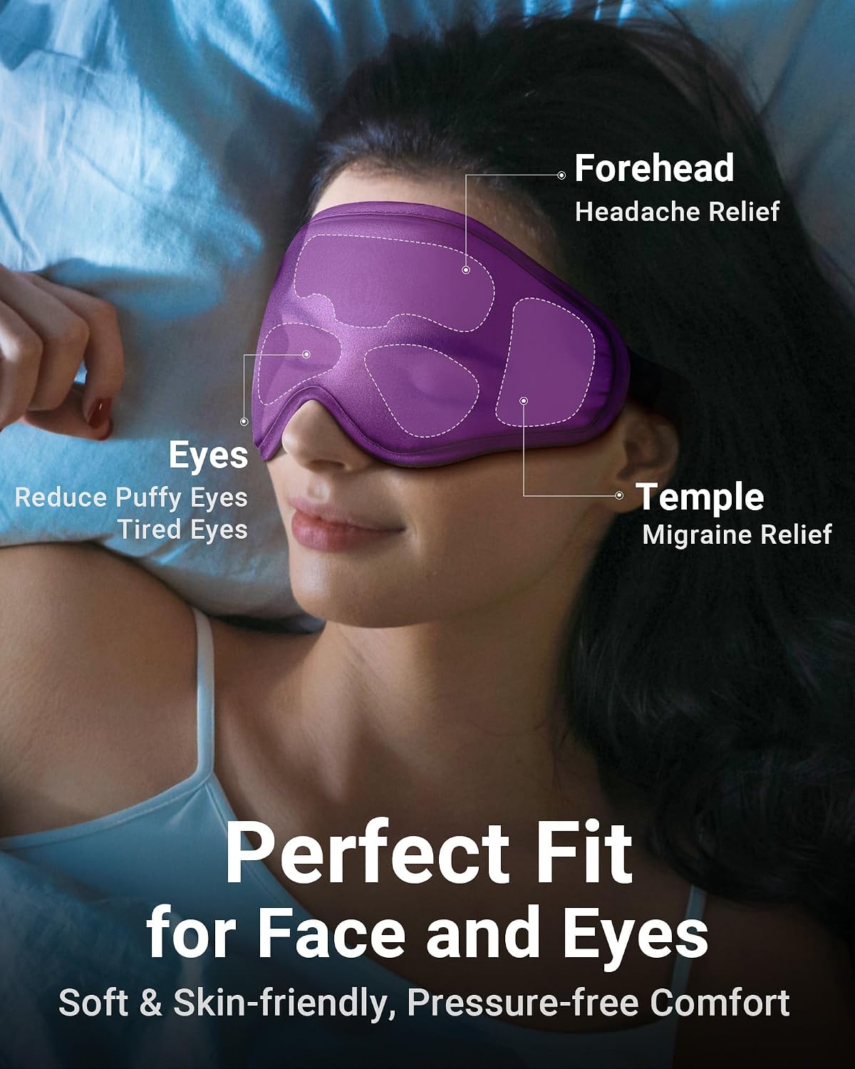 Cooling Eye Mask for Puffy Eyes: Fsa Eligible Items Hsa, Face Ice Eye Pack for Migraine After Surgery Relief - Reusable Cold Compress for Headaches Puffiness - Comfortable Weighted Fit Gel Sleep Mask