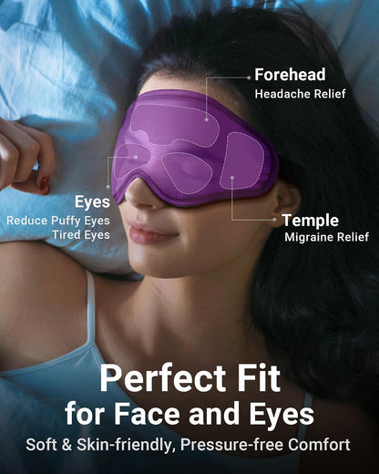 Cooling Eye Mask for Puffy Eyes: Fsa Eligible Items Hsa, Face Ice Eye Pack for Migraine After Surgery Relief - Reusable Cold Compress for Headaches Puffiness - Comfortable Weighted Fit Gel Sleep Mask