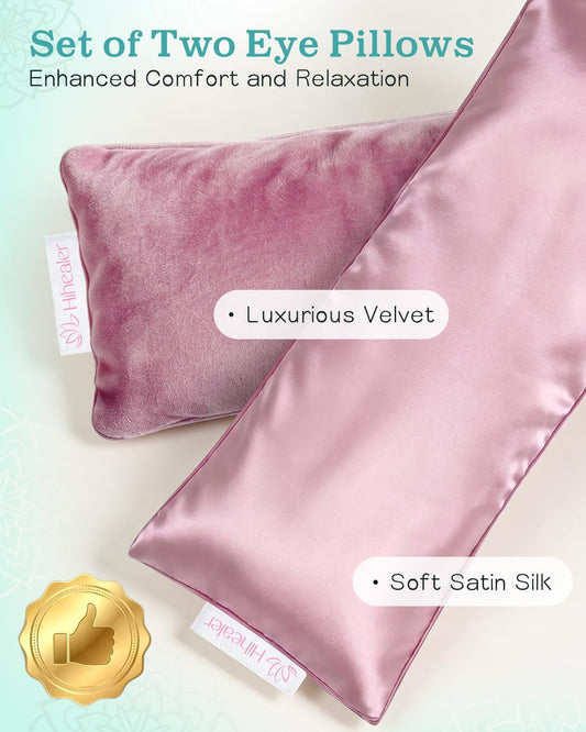 Relaxation Gifts for Women, Weighted Eye Mask for Sleeping, Yoga, Spa, Meditation, Lavender Eye Pillow Heated for Headache, Sinus & Dry Eyes Relief, Moist Heat Mask, Birthday Gifts for Mom (Purplex4)