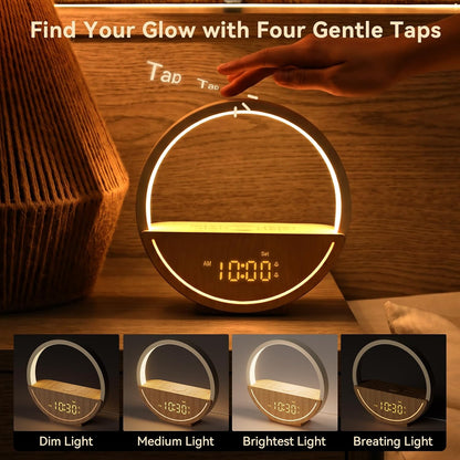 Vivilumens Alarm Clock with Sound Machine & Sunrise Lamp for Heavy Sleepers