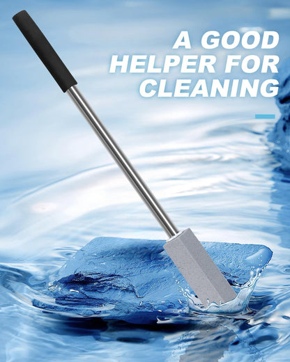 6 Pack Pumice Stone Toilet Bowl Cleaner | 22" Stainless Handle Hard Water Stains Remover, Extra Long Pumice Brush for Toilet, Sink, Pool, Tile, Grill