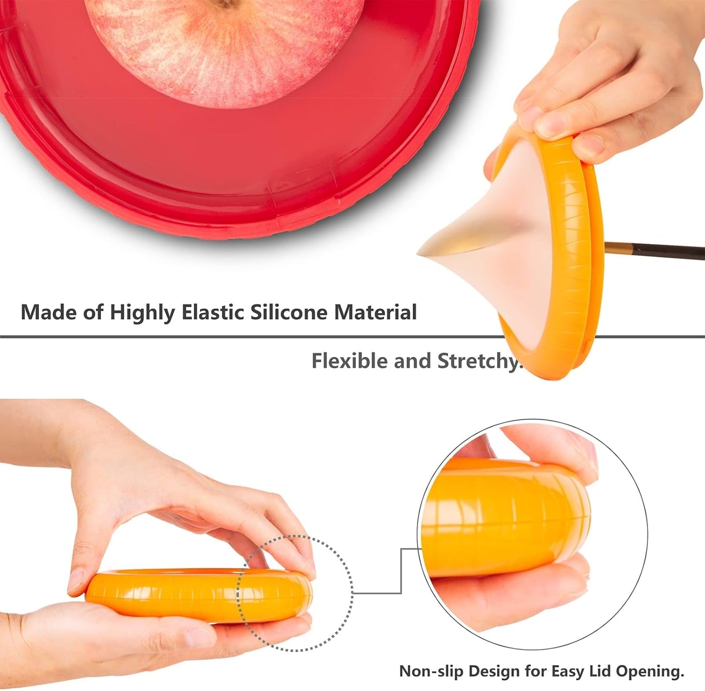 Avocado Saver & Onion Storage, 4Pcs Silicone Fresh Produce Holder | Keep avocados fresh! 4Pcs silicone holder for tomato, lemons, garlic & produce. Ideal fridge fruit vegetable containers.