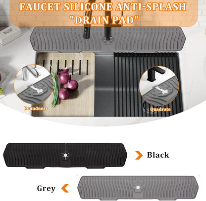 30 Inch Sink Splash Guard,Longer Silicone Sink Mat for Kitchen Bathroom,Kitchen Faucet,Silicone Sink Faucet Mat Splash Guard, Drip Protector Splash Countertop (Grey)
