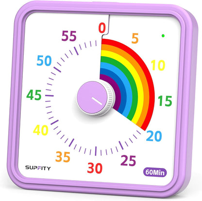 8-Inch Large Visual Timer for Kids 60-Minute Classroom Timer Magnetic | Countdown Timer with Pause Kickstands, Time Management Tool ADHD Timer Home School Kitchen and Office
