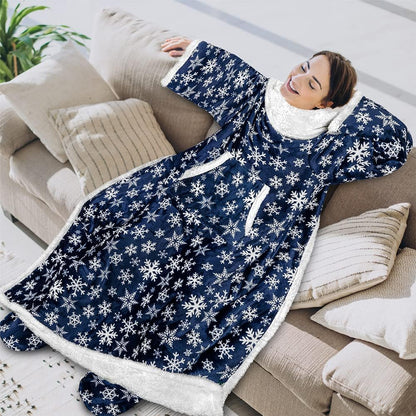 PAVILIA Fleece Blanket with Sleeves, Foot Pockets for Women Men Adults, Plush Wearable Blanket Throw Wrap, Warm Snuggle Blanket Robe, Cozy Gift Ideas Wife Mom, Dark Purple
