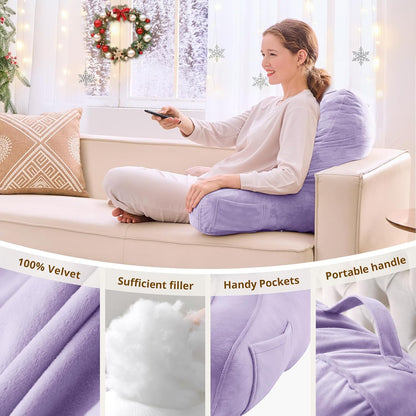 Sasttie Reading Pillows for Sitting in Bed Adult, Back Pillow Bed Sitting Up, Back-Rest Support Cushion for Sit Up on Couch, Sofa, and Floor, Dorm Essentials, Oeko-Tex Certified, Dark Grey