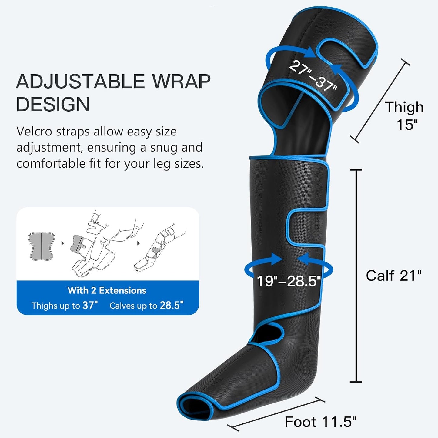 CINCOM Leg Massager with Heat and Compression FSA - HSA, Sliver | 3-in-1 Foot Calf & Thigh Massager for Circulation and Pain Relief Helpful for Lymphedema Edema Restless and Relaxation