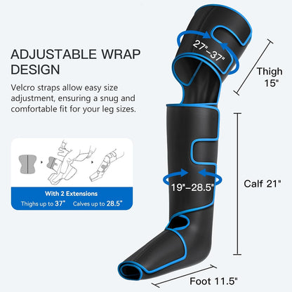 CINCOM Leg Massager with Heat and Compression FSA - HSA, Sliver | 3-in-1 Foot Calf & Thigh Massager for Circulation and Pain Relief Helpful for Lymphedema Edema Restless and Relaxation
