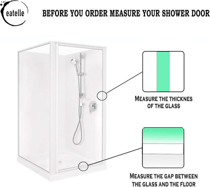 eatelle Shower Door Bottom Seal with Drip Rail for 3/16 (5mm) Thick Glass, 36" Long Sweep - Ultra Clear Polycarbonate