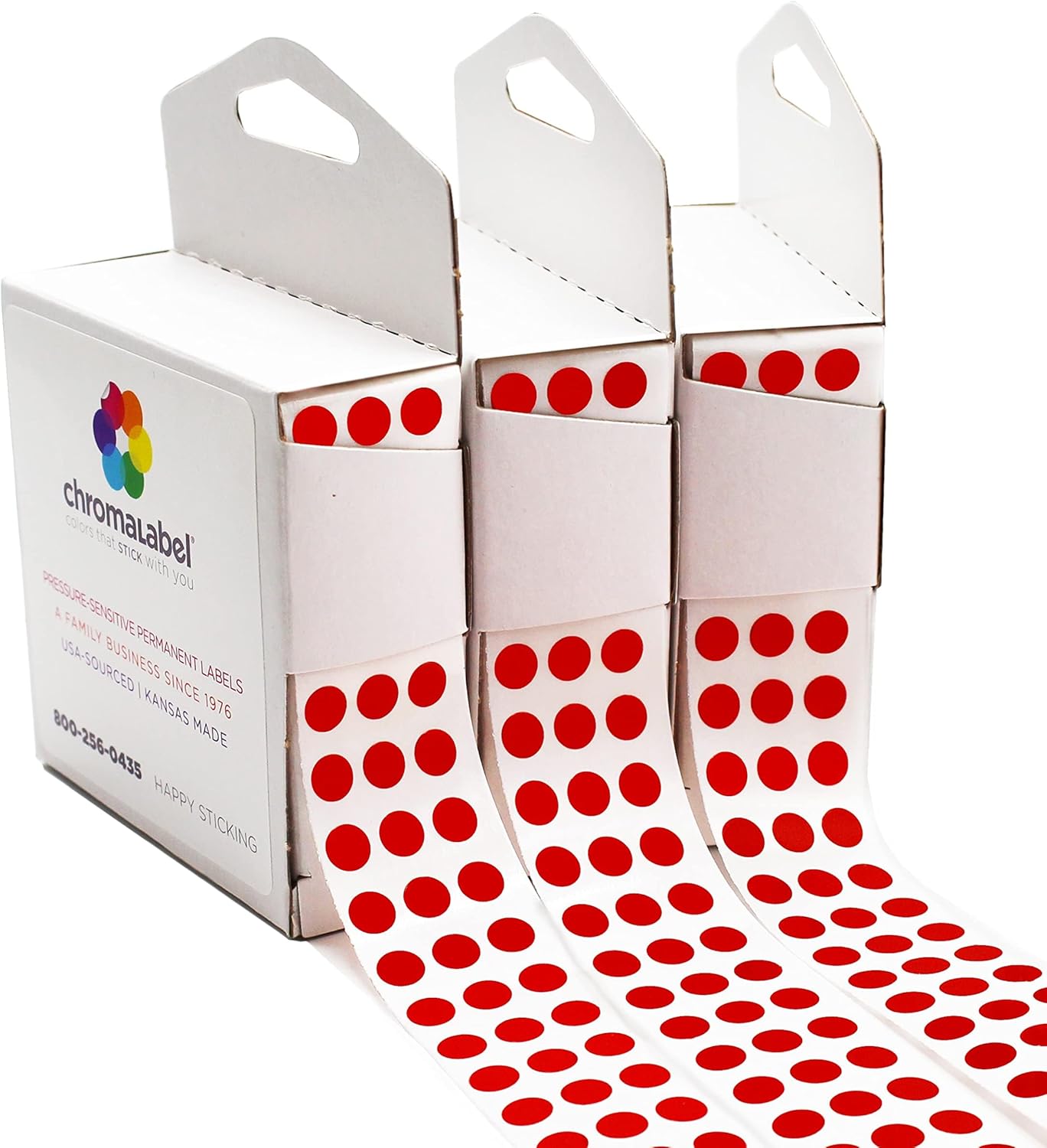 Dark Blue, Red & Yellow Dots, 1/4 Inch, 1000/Box Each Color | Writable Semi-Gloss Circle Labels in Dark Blue, Red and Yellow for Offices, Retail and Classrooms. Made in USA - Colors A