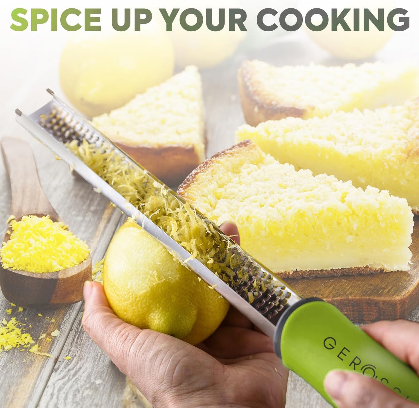Stainless Steel Cheese Grater & Lemon Zester w/Extra Sharp Blade - Perfect for Lemon, Parmesan, Garlic, Chocolate - Spice Up any Dish in Seconds w/Your Premium Citrus Hand Grater with Handle - Blue