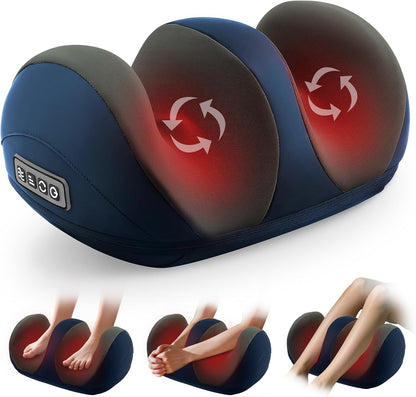 Shiatsu Foot Massager, Foot and Calf Massager with Heat, Black | 3 Intensity Levels, Heating, Auto Shut Off, for Feet, Calves, Arms and Ankles, for Plantar Fasciitis, Pain Relief