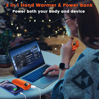 Electric Hand Warmers Rechargeable with Flashlight, LED Display, 17Hrs Warmth, Dual-Side 4 Levels Fast Heating Portable Pocket Heater for Hunting, Camping, Golf, Outdoor, Gifts for Women/Men