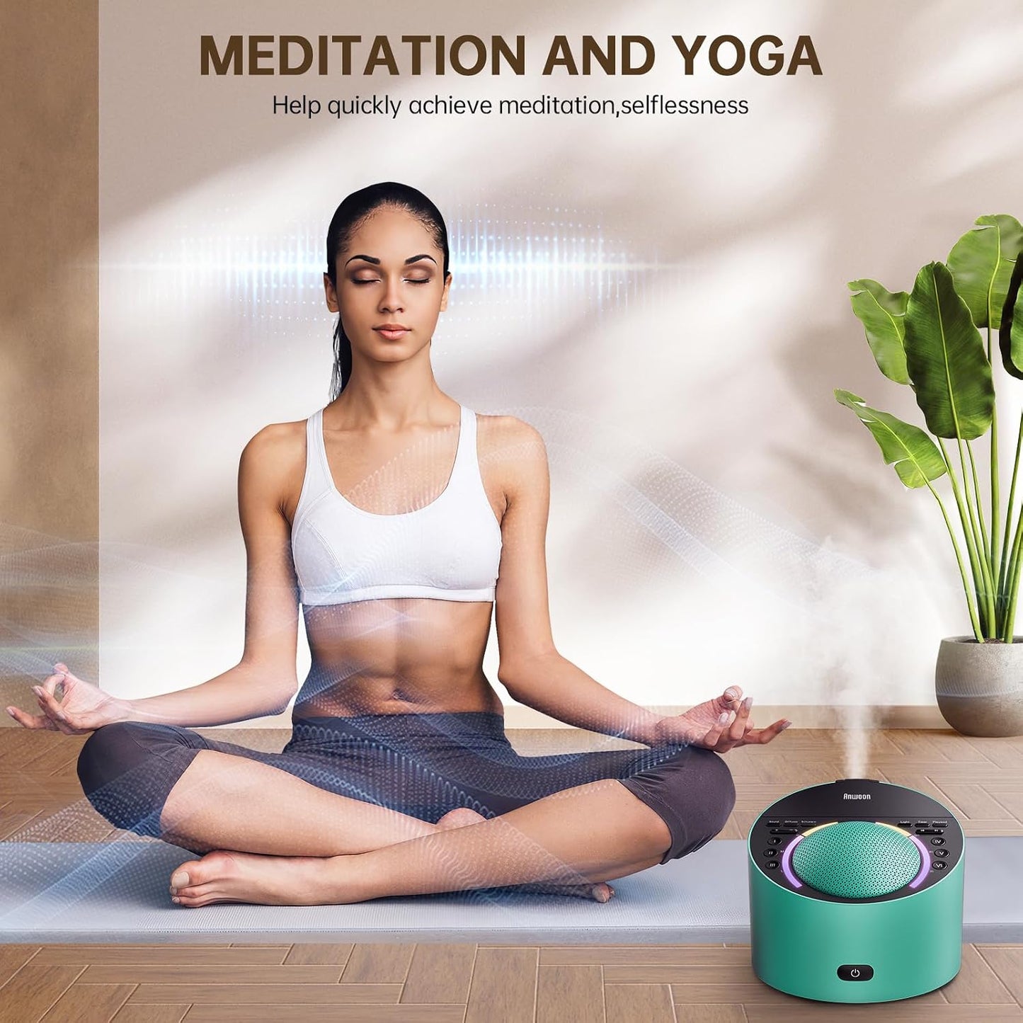 White Noise Machine & Night Light, 12W Powerful Sound Machine with 50+ Natural Sounds, Noise Masking for Snoring, Traffic &Office –Expandable with Aroma Diffuser & Schumann Resonance (Sold Separately)