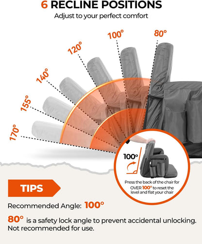 Sportneer Stadium Seats with Back Support: 2.5'' Thick Comfy Cushion 6 Adjustable Angle Bleacher Seat with Armrest - 2 Large Pockets, 2 Cup Holders Stadium Chair for Sport Events Concerts Parks