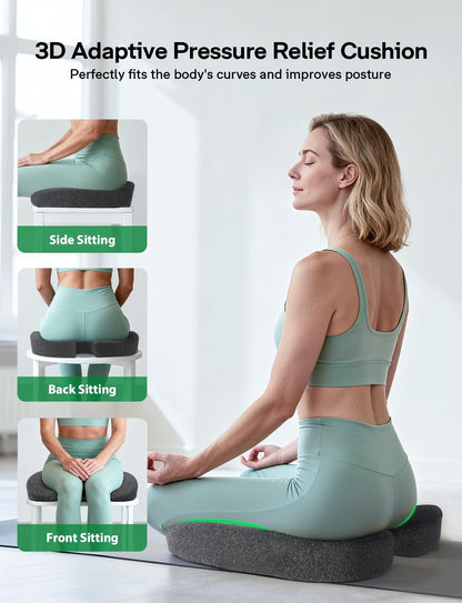 Medisana Gel Wheelchair-Seat-Cushions for Pain Relief, GC 100 Cooling-Cushions for Tailbone, Sciatica, Back & Hip Support and Pressure Sore, Ergonomic Office Chair Cushion for for Seniors and Adults