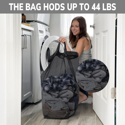 CHICVITA 75L Large Rolling Laundry Basket with Wheels & Wash Bag, Grey | Collapsible design saves space for corner dorms. Removable wash bag for easy laundry transport