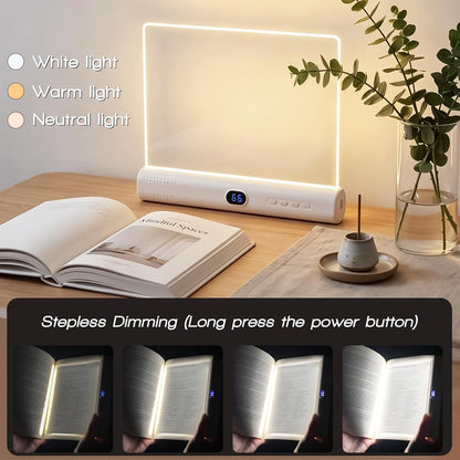 LED Book Light and Night Light 2-in-1, USB Rechargeable Reading Light for Books in Bed, 3 Color Modes, Stepless Brightness Dimming, Auto-Off Timer, Night Reading, Gifts for Book Lovers