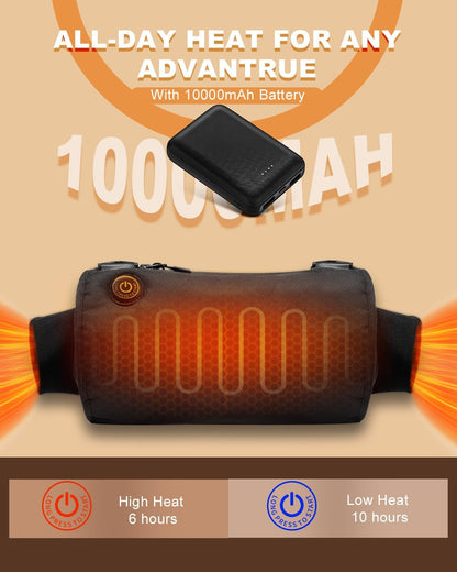 Rechargeable Football Hand Warmer Pouch Heated Electric Hand Warmer Muff Youth Portable Battery USB-C for Hungting, Glof, Fishing, Camping Reusable