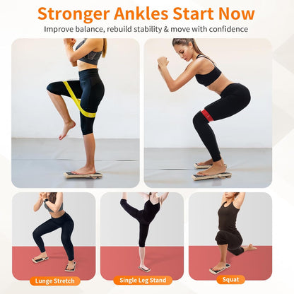 Ankle Balance Board Foot Strengthener - Single Leg Balance Board Foot Exerciser for Sprained Ankle,Posture Corrector, Physical Therapy for Plantar Fasciitis and Toe Stretcher Board for Gym Home
