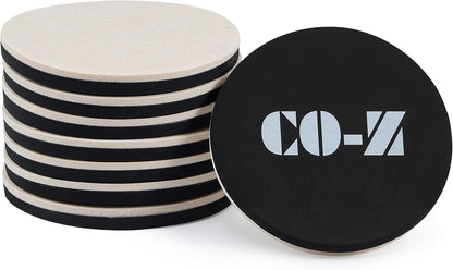 CO-Z Felt Furniture Sliders - 16 Pack with 8 Plastic & 8 Felt Sliders, 3 1/2" Reusable Furniture Sliders for Carpet Hardwood Floors, Heavy-Duty Furniture Gliders Movers, Moving Pads for Hard Surfaces