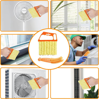 6 Finger Blind Cleaner Duster Tool, LZJPECES Window Blinds Cleaner with 6 Reusable Microfiber Covers for Venetian, Wood, Vinyl Blinds, AC Vents, Window Sills & Tracks