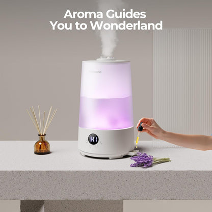 Homvana 3.6L Cool Mist Humidifiers for Bedroom, Large Room, Home, Whole House, Office, Living Room, 34H Top Fill Easy to Clean, Humidifier for Baby, Nursery, Infants, Kids, Toddlers, BPA-Free (White)