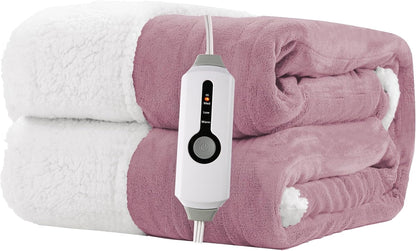Electric Heated Blanket Full Size 72"x84" – Light Gray | ETL for Safe Overnight, 4 Heat Settings & 10H Auto Off, Dual-Sided Microplush Sherpa for Home Night, Machine washable