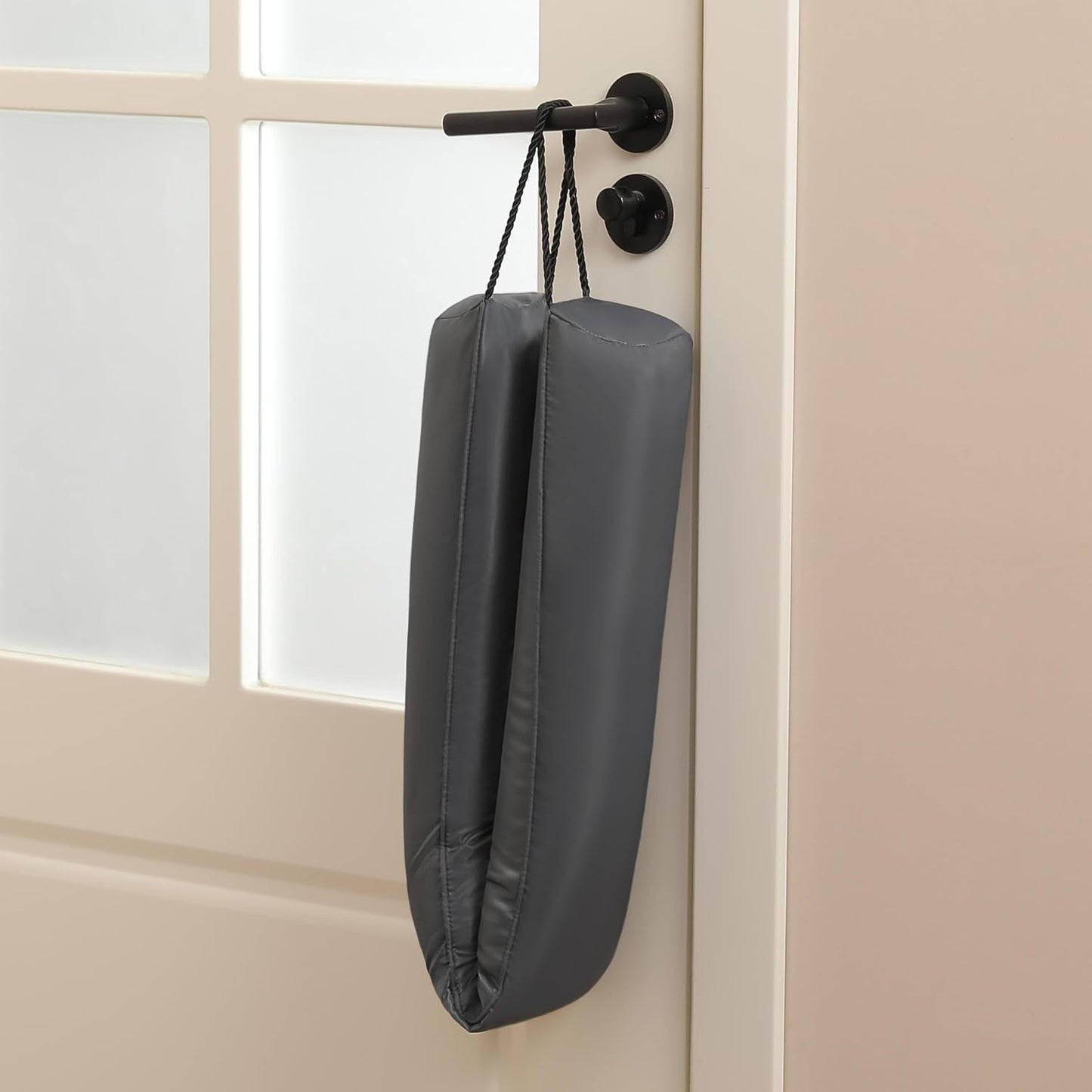 Resistant Door Draft Stopper, Removable Washable Cover, 36", Black | Weighted Gap Filler, Blocks Hot and Cold Air, All-Season Seal
