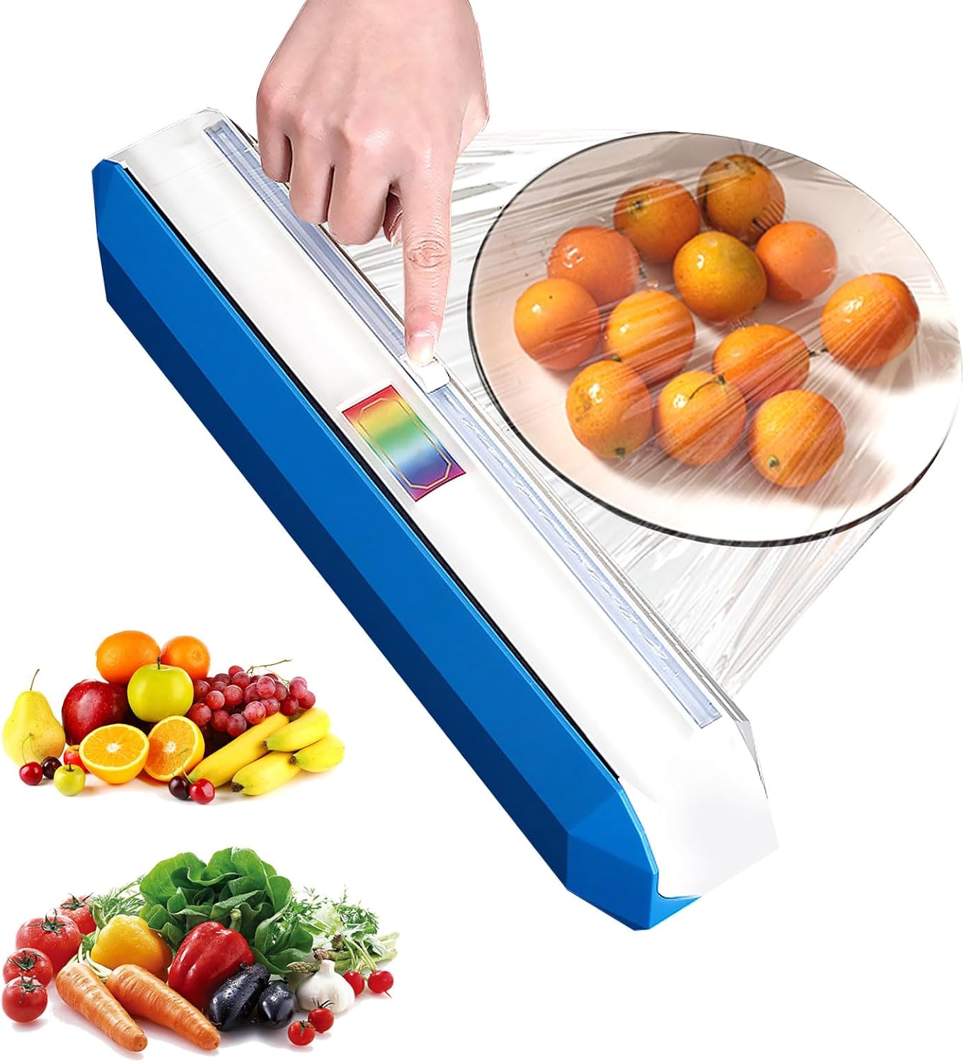 Plastic Wrap Dispenser With Cutter, Reusable Cling Film Dispenser, Cling Wrap Dispenser With Slide Cutter, Also For Aluminum Foil, Tin Foil, Baking Paper (L)