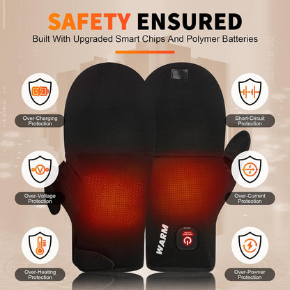 Heated Gloves for Men Women, Rechargeable Detachable Full & Half Hands Heated Glove Fingerless Electric Heating Gloves Hand Warmer for Work, Hunting, Skiing, Outdoor Work