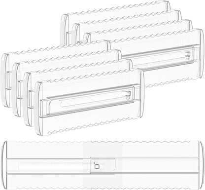 4 Pack 4" High Drawer Dividers for Clothes, 10.2"-16.5" Expandable | Dresser Drawer Organizers, Adjustable Plastic Clear Drawer Separators for Kitchen, Baby Clothing, Socks & Underwear Storage