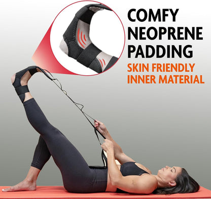 SHAZ Foot & Calf Stretcher, Fascia Hamstring Stretcher for Plantar Fasciitis, Achilles Tendonitis, Heel Spurs & Shin Splints - Yoga Leg Stretching Strap for Back Pain - Flex Strap for Physical Therapy