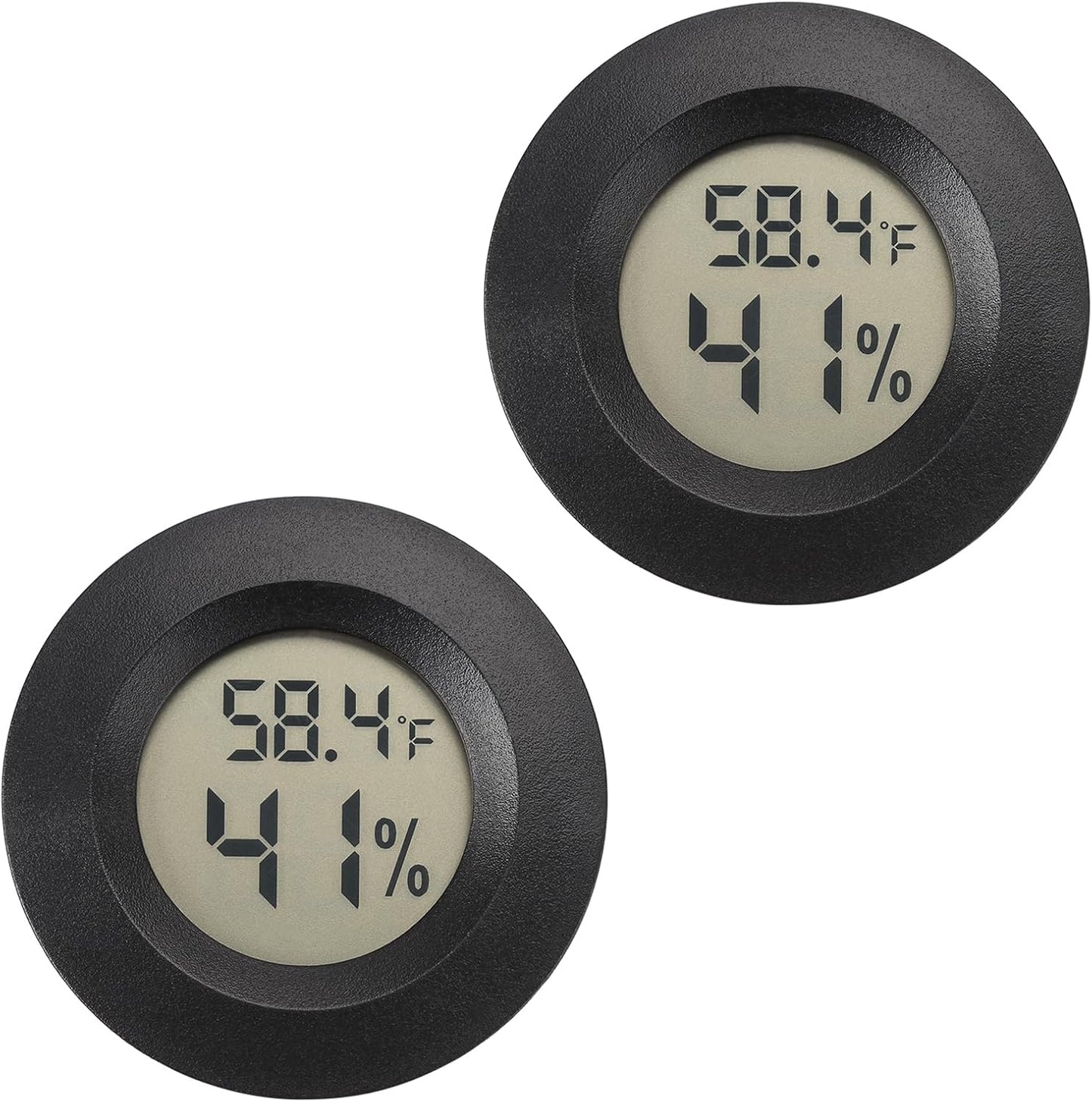 Serundo Auto Digital Hygrometer Thermometer Indoor/Outdoor Hygrometer 2PC | Mini Size,LCD,℉/℃ Conversion,Fast Response, Outdoor Thermometer with Humidity for Reptile Greenhouse Cellar 3D Printer