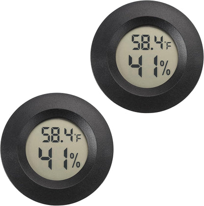 Serundo Auto Digital Hygrometer Thermometer Indoor/Outdoor Hygrometer 2PC | Mini Size,LCD,℉/℃ Conversion,Fast Response, Outdoor Thermometer with Humidity for Reptile Greenhouse Cellar 3D Printer