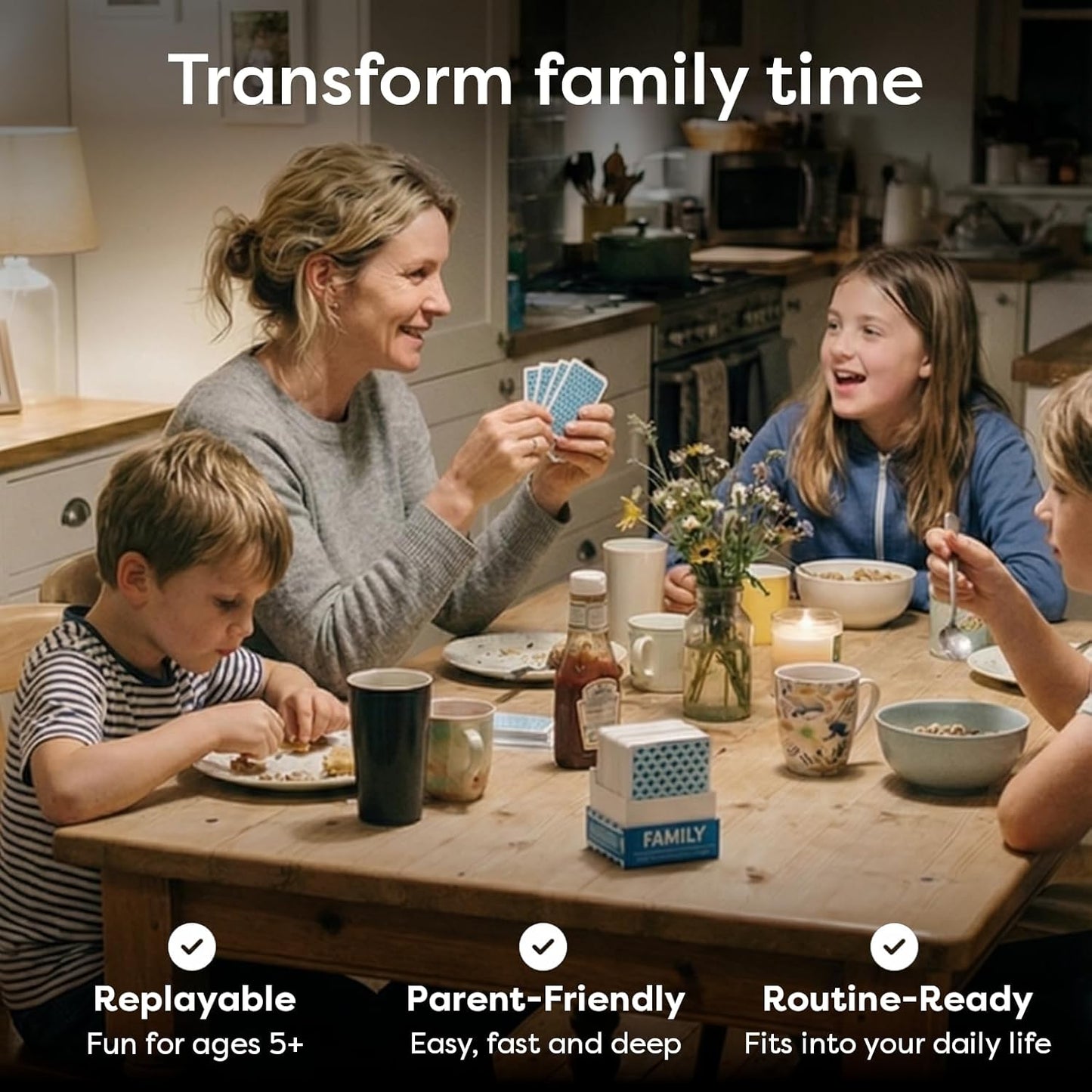 200 Family Conversation Cards for Kids, Teens & Adults - Question Card Game | Fun screen-free connection; dinner, road trip & gifts. Expert-created pack; 4 categories light to deep; Talking Point Cards