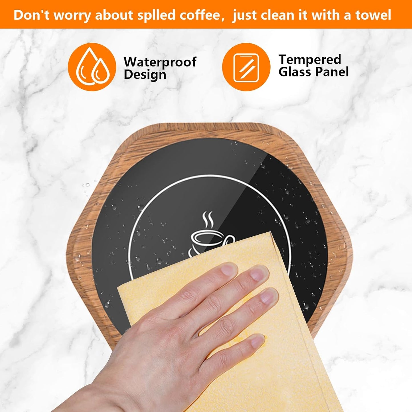 Coffee Mug Warmer: Smart Beverage Heating Plate Candle Wax Cup Warmer Electric Thermostat Coaster for Hot Coffee Milk Tea Water Cocoa Desk Home Office Use (R1 Black)