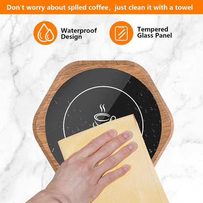 Coffee Mug Warmer: Smart Beverage Heating Plate Candle Wax Cup Warmer Electric Thermostat Coaster for Hot Coffee Milk Tea Water Cocoa Desk Home Office Use (R1 Black)