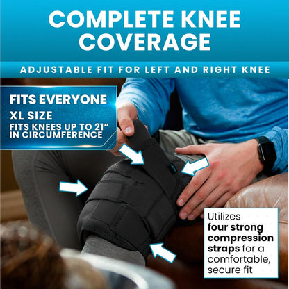 Vive Knee Ice Pack Wrap - Cold/Hot Gel Compression Brace for Pain Relief | Strap for Arthritis Pain, Tendonitis, ACL, Athletic Injury, Osteoarthritis, Women, Men, Running, Meniscus, Patella, Surgery