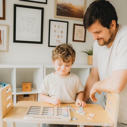 Wooden Toddler Routine Chart Ages 3-6 – Daily & Bedtime Routine Chart, Visual Schedule Board for Kids, Montessori-Inspired Visual Schedule for Kids Daily Routine