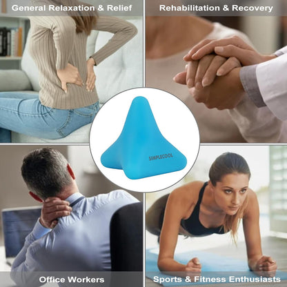 Manual Trigger Point Massage Tool Small Massager Ball 3″×2.6″ Blue | For Deep Tissue Myofascial Release Physical Therapy Plantar Fasciitis Pain Relief Muscle Knot Psoas Hip Flexor Iliacus