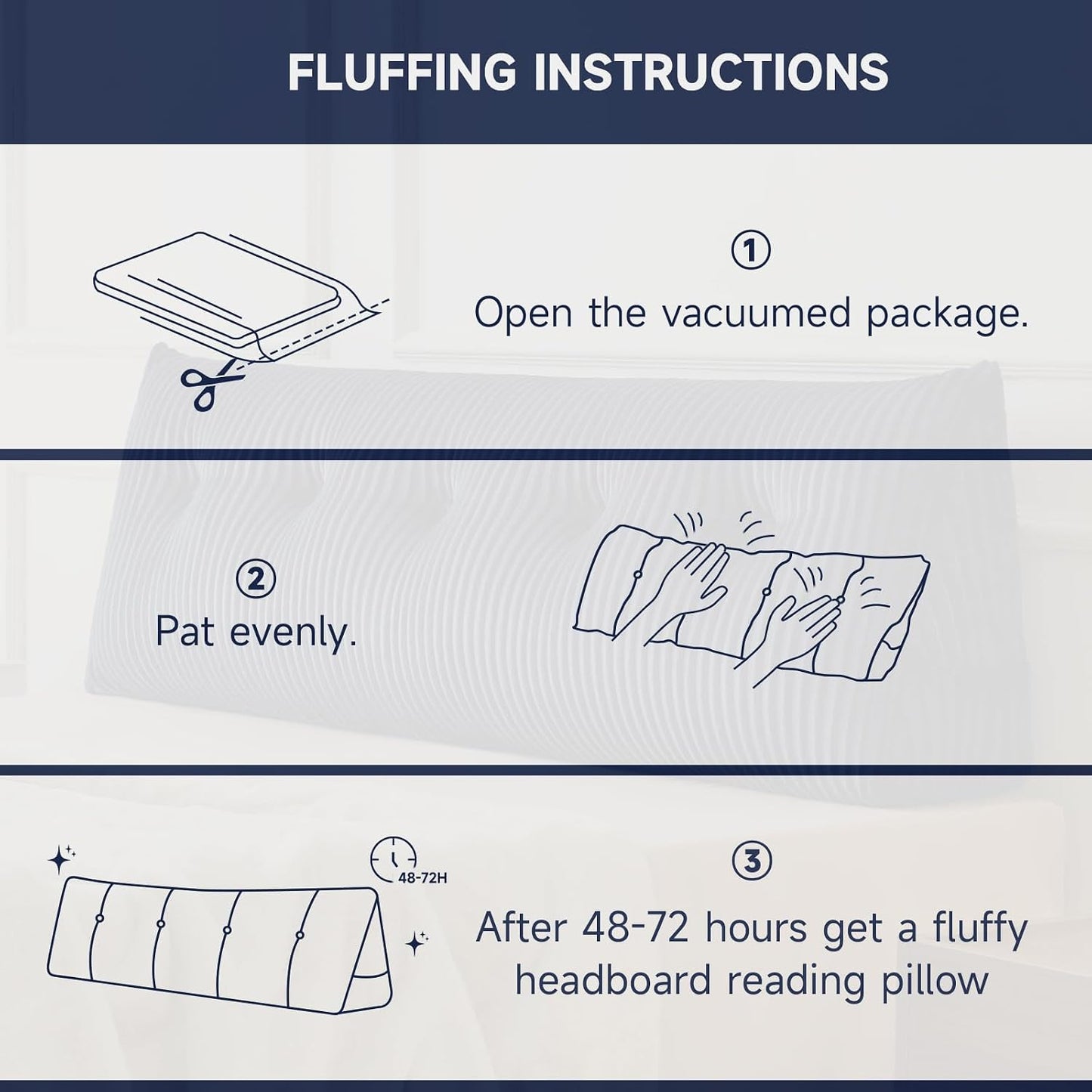 Z-hom Headboard Pillow, Wedge Backrest Cushion, Queen Size,NO Roll Pillow | Grey Triangular Backrest Cushion Equipped,NO Roll Pillow,Ideal for Reading,Sitting Up in Bed&Filling Headboard Gaps