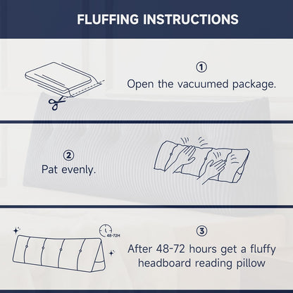 Z-hom Headboard Pillow, Wedge Backrest Cushion, Queen Size,NO Roll Pillow | Grey Triangular Backrest Cushion Equipped,NO Roll Pillow,Ideal for Reading,Sitting Up in Bed&Filling Headboard Gaps